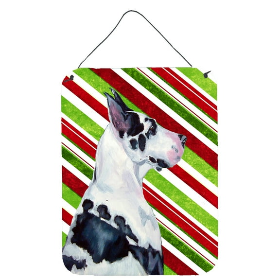 Great Dane Candy Cane Holiday Christmas Wall or Door Hanging Prints