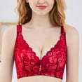 thumbnail image 2 of ATOYSOY Women's Everyday Bra Wireless Floral Lace Breathable Push Up Underwear Support Full Coverage Bra Smoothing Comfort Bra Red L, 2 of 3