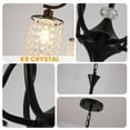 thumbnail image 6 of LovingAHome 6-Lights Kitchen Island Pendant Light Tassel Hanging Crystal Chandelier Farmhouse Bedroom, Black, 6 of 9