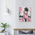 thumbnail image 4 of PIKWEEK African American Women Canvas Wall Art Fashion Women Art Pink Paris Theme Room Decor Abstract Minimalist Painting For Home Office Desk Workspace Bedroom Living Room Decor Ready To Hang, 4 of 5