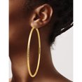 thumbnail image 3 of 14K Yellow Gold Lightweight 3mm Diamond-Cut Hoop Earrings (91.8 X 89) Made In Peru tc1015, 3 of 5