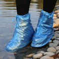 thumbnail image 5 of Fundas impermeables para zapatos para lluvia, fundas antideslizantes para zapatos con control de arena, botas de nieve reutilizables con suela de goma de PVC (XL, azul), 5 of 5