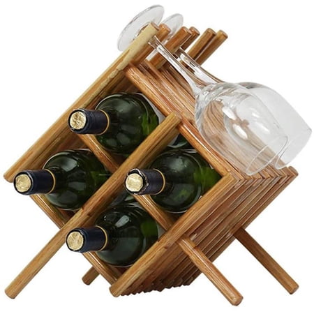 Wine Rack, Storage Rack, Wine Rack Cabinet, Solid Wood Wine Racks for 4 ...