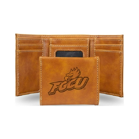 Rico Florida Gulf Coast University Engraved Brown Trifold Wallet Brown