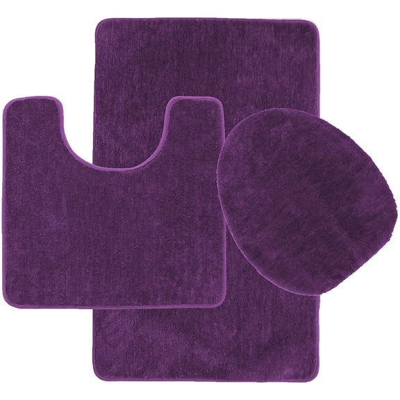 Yafa Home Fashion Contour Mat Set Bath Rug, with Lid Cover, 3 Count