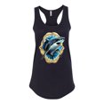 thumbnail image 2 of Ocean Shark Big Mouth Ladies Racerback Tank Top, Black, Small, 2 of 3