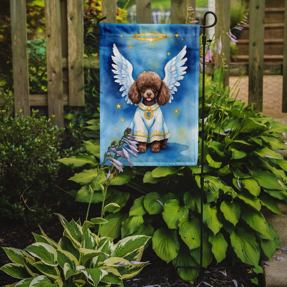 Chocolate Poodle My Angel Garden Flag 11.25 in x 15.5 in