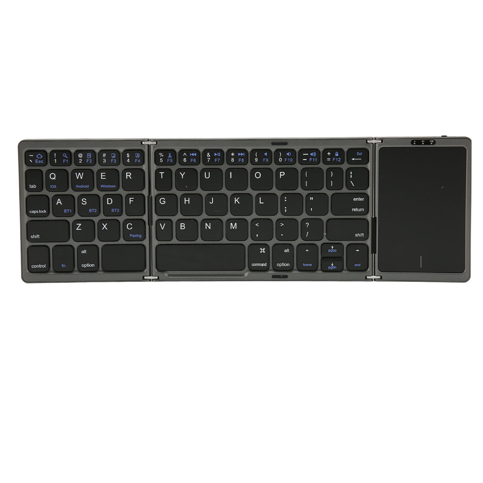 Office Keyboard, Foldable Keyboard Touchpad Function For Work Black