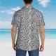 thumbnail image 4 of Fotbe Weave Geometric Camisa Hawaiana para Hombre Unisex – Camisa Casual de Verano con Botones de Manga Corta de Algodón y Lino,X-Large, 4 of 7