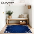 thumbnail image 3 of ODIKA 3'x5' Machine Washable Non-Slip Area Rug, Enchanted Frosty Night Trio Magical Starry Wonderland Celebration High Traffic Rug with Pad, Blue, 621737, 3 of 8