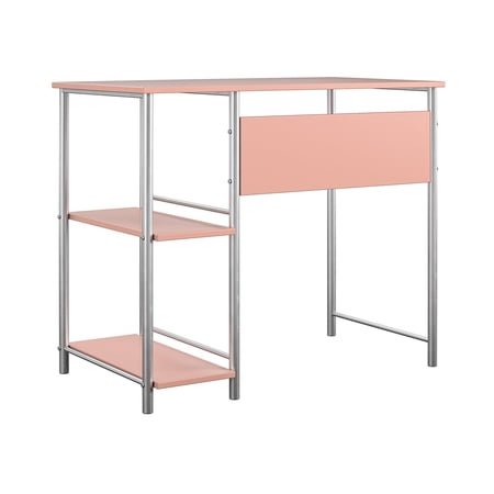 Mainstays Basic Metal Student Computer Desk, Light Pink - Walmart.com ...