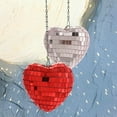 thumbnail image 5 of 12 PCS Valentine Ornaments Reflective Disco Ball Ornaments For Tree Red Silver Glitter Heart Shaped Ornaments Hanging Ornaments For Home Party Wedding Garden Decoration, 5 of 7