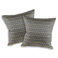 thumbnail image 1 of Decorative Elephant Parade Stripes Gray Silk Throw Pillow Cushion Cover Set, 1 of 6