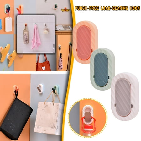 

VogueV Hooks Wall Sticking Clothes Seamless Strong Hook Load-Bearing Hole- Hook Creative Tools & Home Improvement