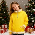 thumbnail image 6 of KAUOD Boys Girls Christmas Fleece Jackets Half Zipper Cute Fuzzy-Lined Hooded Coats Kids Winter Pullover Sweatshirts Clothes, 6 of 7