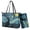 Blue-Cat Galaxy, variant on Kuiaobaty French Bulldog Print Tote Bag for Women, Paw Print Leather Satchel Handbag 2pcs with Zipper Closure, Large Capacity Handbag and Wallet Purse for Travel, Brown
