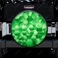 thumbnail image 1 of Abstract Green Hexagon Polyester Universal Spare Wheel Tire Cover Custom Tire-Covers for Trailer RV SUV Truck Camper, 1 of 5