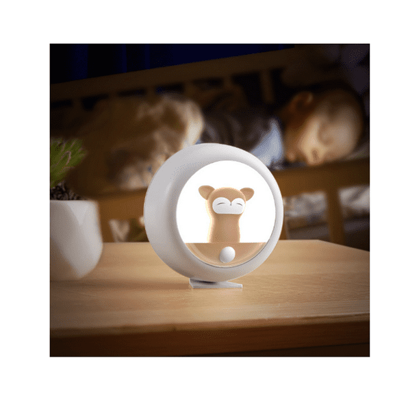 Luz nocturna LED recargable para niños - Luz nocturna portátil para habitación de bebé, Monito, Blanco