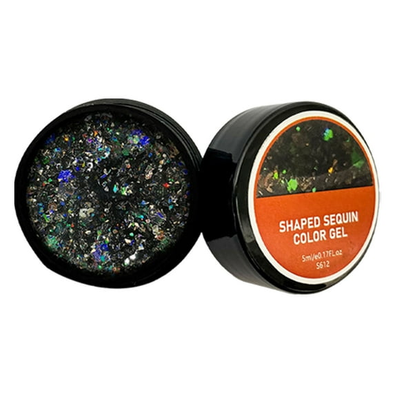 Glitter Nail Gel 12 - Shiny Sequin Nail Gel Platinum Nail Gel Glitter Gel Nail Polish /Led Gel Polish Home Diy Manicure Salon Varnish, Nail Art, Nail Patch, Easter, St. Patrick'S D Makeup Organizers