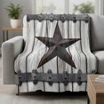 thumbnail image 2 of Texas Star Retro Blanket Soft Cozy Warm Throw Blanket for Couch, Plush Fuzzy Flannel Fleece Blankets for Sofa, Vintage Brown Wooden Art Bed Blankets Lightweight Gifts for Women, 30"x40", 2 of 9