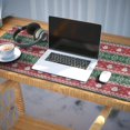 thumbnail image 3 of Long Mouse Pads for Desk,Red and Green Christmas Snowman Pattern Desk Mats on Top Of Desks, Desk Mouse Pad Extra Large with 3mm Non-Slip Base and Stitched Edge for Gaming,Office,Work,Home 35.4x15.7in, 3 of 5