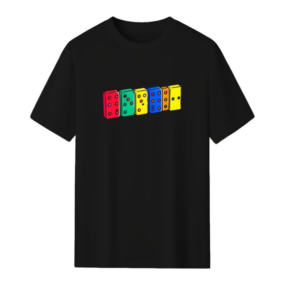 Signetis Dominoes Graphic Tee, Black Unisex Short Sleeve T-Shirt