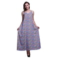 thumbnail image 1 of Bimba Robe Maxi à Bretelles Spaghetti Sans Manches pour Femmes en Rayonne à Imprimé Floral, Coupe Évasée - Xxx-Grand, 1 of 4