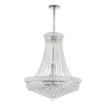 CWI Lighting Empire 18 Light Down Transitional Metal Chandelier in Chrome
