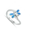 thumbnail image 4 of CHOOSE YOUR COLOR Blue Simulated Opal Dragonfly Garden Ring Bug .925 Sterling Silver Band CZ Female Size 7, 4 of 4
