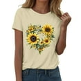 thumbnail image 4 of Tittly T Shirts for Women Graphic Tees Womens Fashion Workout T Shirts Athletic Plus Size Tops Summer Trendy Clothes Short Sleeve Spring Tee Tshirts Shirts Spring Tops for Women Beige L, 4 of 5