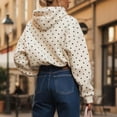 thumbnail image 4 of Women Polka Dot Graphic Oversized Fleece Y2k Drop Shoulder Hoodies Sweatshirt Long Sleeve Loose Casual Pullover Tops Fall Aesthetic, 4 of 5