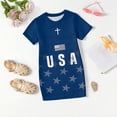 thumbnail image 4 of Grblisyd Red White and Blue Dress for Girls Patriotic Short Sleeve Crewneck A Line Dresses Independence Day 250 Anniversary USA Flag Outfits, 4 of 6