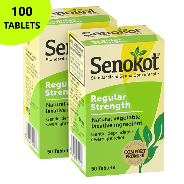 SENOKOT (2 PACK) Regular Strength Senna Stool Softener Laxative Tablets