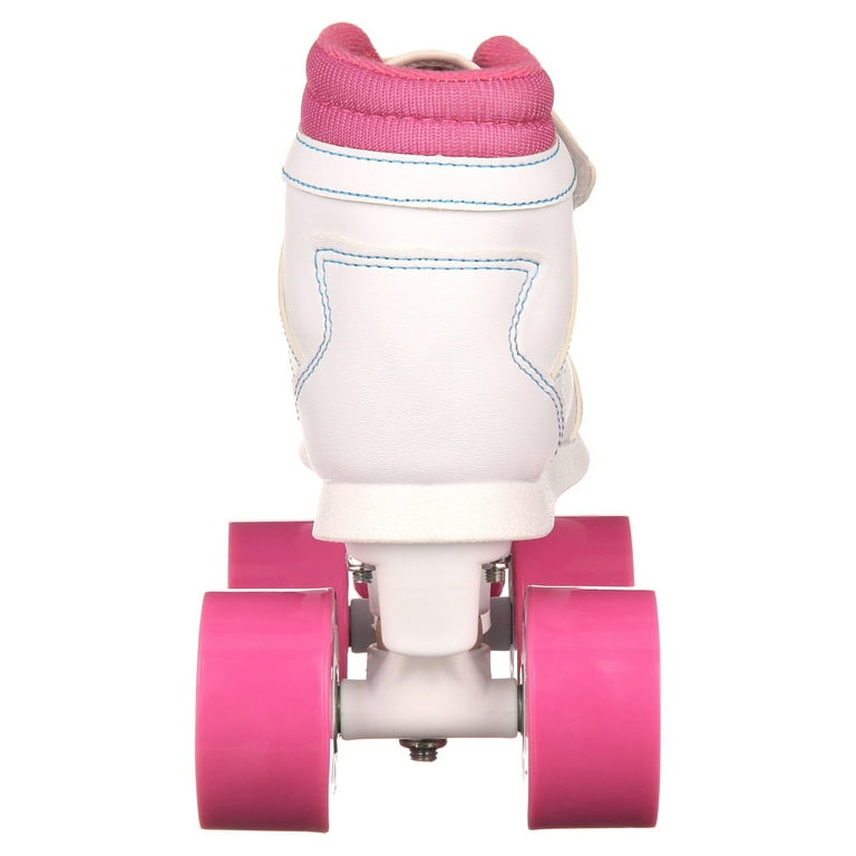 Chicago Skates Girls' Quad Roller Skates White, Pink, Teal