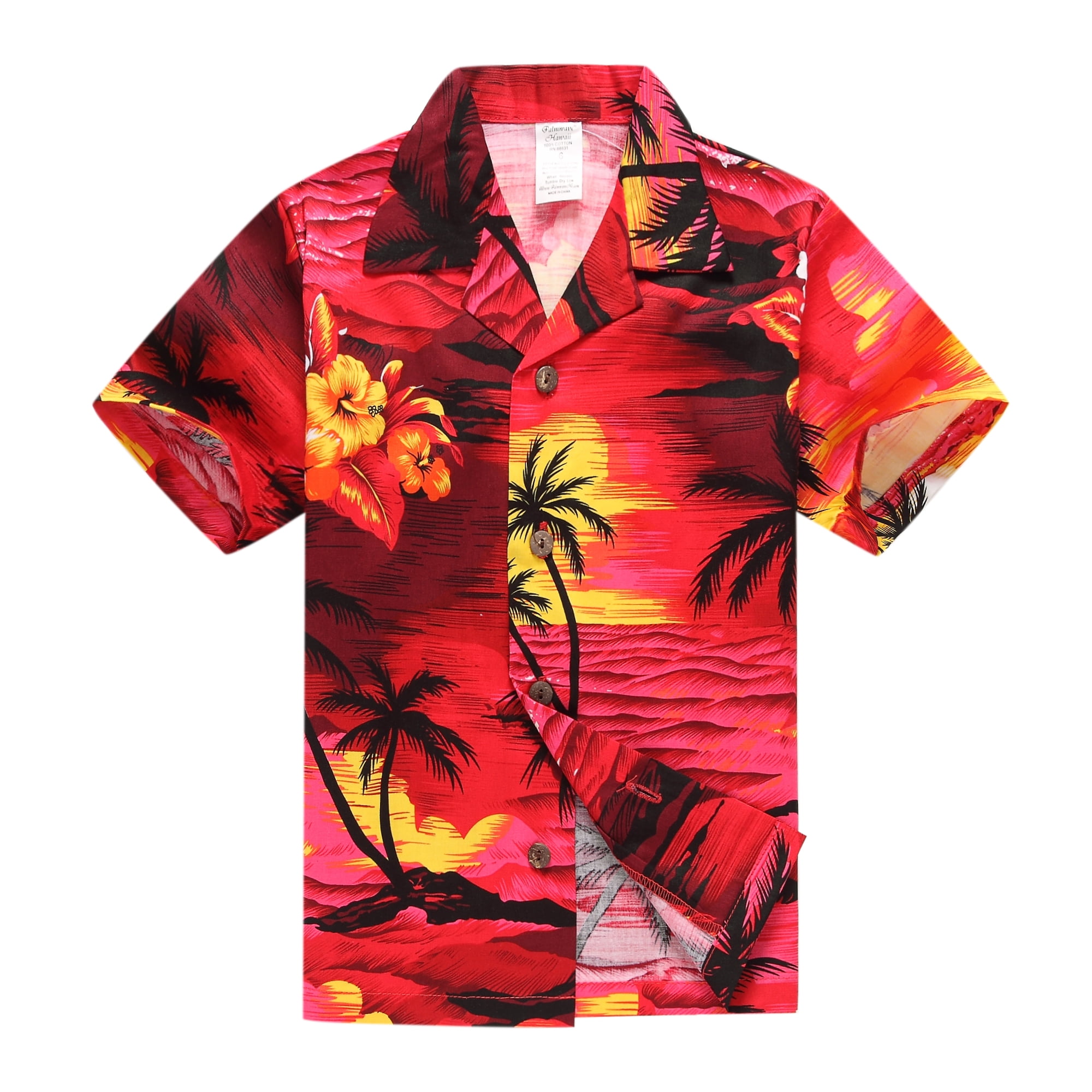 Hawaii Hangover - Boy Hawaiian Aloha Luau Shirt Only in Red Sunset 16 ...