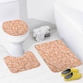 thumbnail image 3 of SKYSONIC Non-Slip 3 Piece Bathroom Rug Set Small White Flowers on Orange Back Soft Contour Rug + Toilet Lid Cover + Bath Mat for Bathroom Decor, 3 of 6