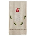 thumbnail image 2 of Fennco Styles Embroidered and Hemstitched Design Santa Linen-Poly Guest Towels 14 x 22 Inch, Set of 4, 2 of 2