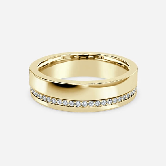 Engagement 14k Yellow Gold Plated Band Round Cut Diamond 0.40 Ct Lab Created 6MM Mens