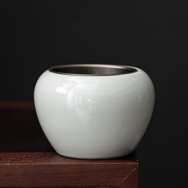 Barril de residuos de té, lavado de té de cerámica con tapa, cuenco, cubo de té, filtro de residuos de té, cubo, lavabo de té, taza de lavado para Bar, viaje en casa