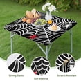 thumbnail image 4 of Black Halloween Spider Webs Square Fitted Tablecloth with Elastic Edge,Square Table Cover,Washable Elastic Table Cover for Home Kitchen Party Decor 34"x34", 4 of 6