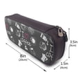thumbnail image 3 of Picia I Love Coffee Pattern Large Capacity PU Leather Pencil Case Organizer Pen Marker Holder Double Zipper Storage Bag Big Pencil Pouch for College Office, 3 of 6