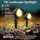 thumbnail image 3 of Outdoor LED Spotlight 7W 2PC Warm White 2700K IP66 Waterproof 500LM Outdoor LED Lighting with Stake 85-265V/AC Quilted Garden Light for Patio Pathway, 3 of 5