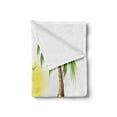 thumbnail image 2 of Graphic Beach Soft Flannel Fleece Blanket, Holiday Leisure Cartoon with Calming Hammock Between Palm Trees Tropic Island, Cozy Plush for Indoor and Outdoor Use, 50" x 60", Multicolor, by Ambesonne, 2 of 5