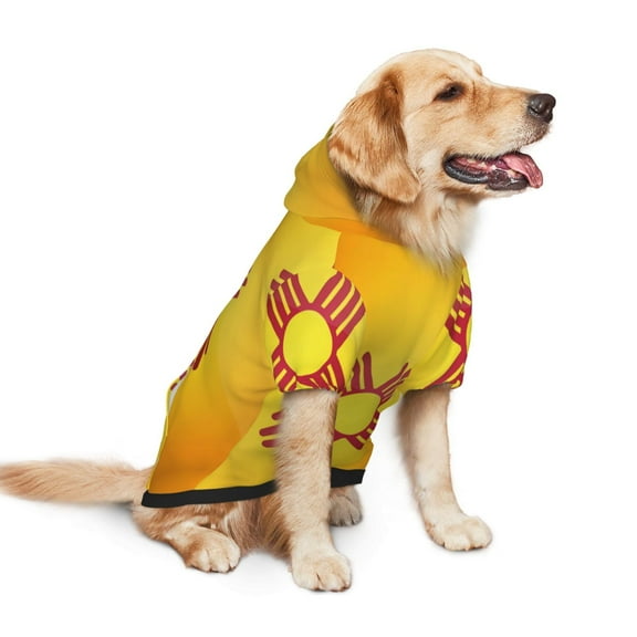 Flag Of-New-Mexico Dog Hoodie Pet Coat for Medium and Large Dogs Daily Use Small