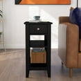 thumbnail image 4 of Side Table Living Room, Narrow End Table with Drawer and Shelf, 3-Tier Sofa End Table for Small Space, Black, 4 of 4