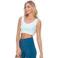 thumbnail image 2 of Women’s Ribbed Cropped Tank Top - Deep Scoop -Baby Blue, ML, 2 of 5