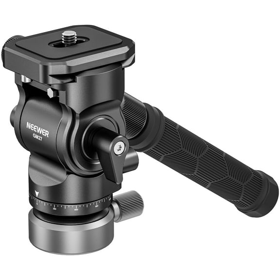 Neewer GM27 Tripod Fluid Head - 37mm Leveling Base, Arca QR Plate, 8.8lb Load for DSLR/Video Cameras