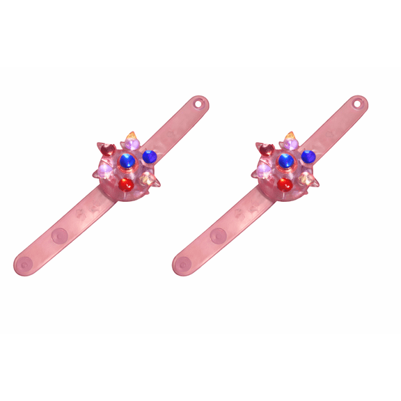 Light-Up Fidget Spinner Bracelets, Adjustable, LED, Glow-in-the-Dark, 2-Pack, Rose Gold