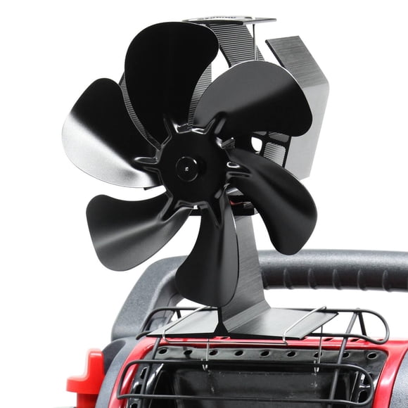 Ventilador de estufa de aluminio de 6 aspas alimentado por calor para estufa de leña