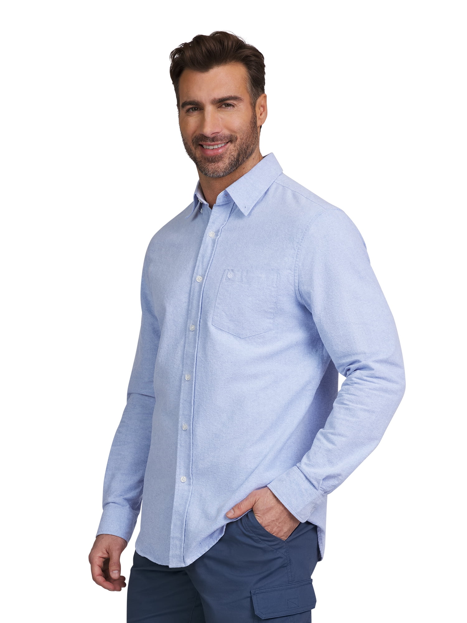 Chaps Men's & Big Men's Seacoast Wash Button Down Oxford Shirt with Long Sleeves, Sizes S-2XL